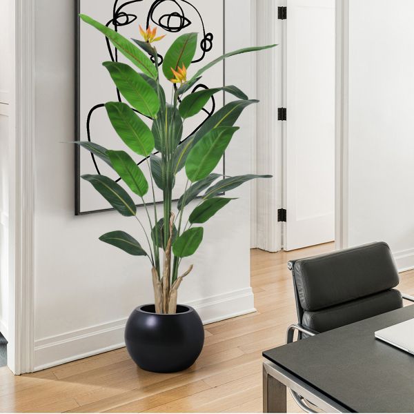 Haihong Factory Wholesale Plastic Decorative Plants 4ft 6ft Bird of Paradise Artificial Plant for  Cafe Shop Decoration