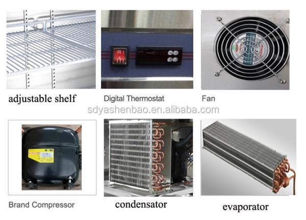 Antiwear 260L Under Counter Refrigerators Anticorrosive Stainless Steel