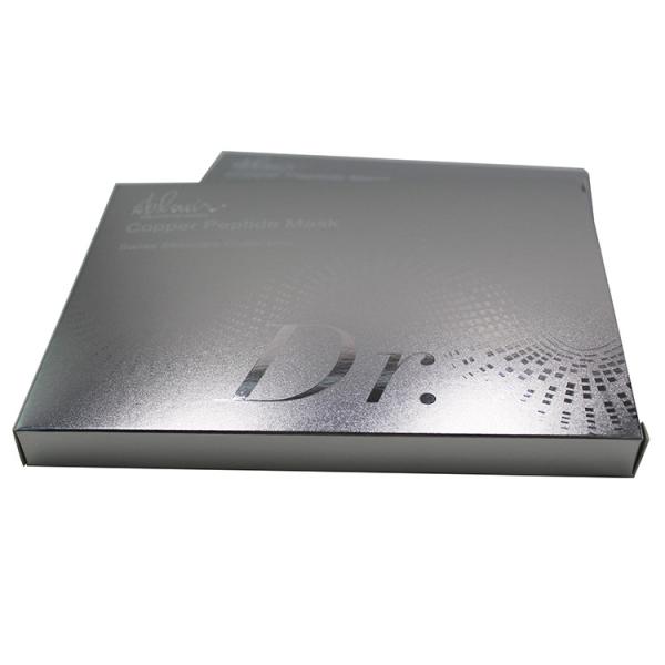 Beauty Cosmetic Face Mask Packaging Box Custom Design Silver Color Paper