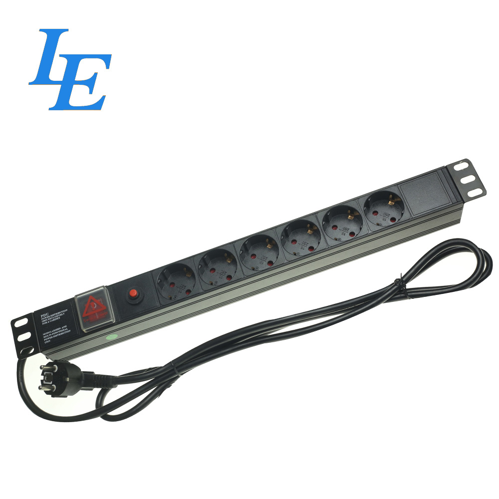 19 inch 8 ports german standard double break switch power distribution unit pdu rack power distribution unit
