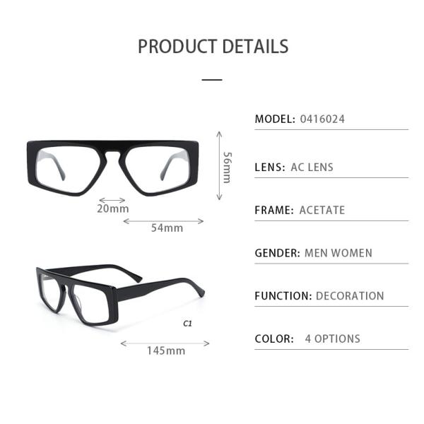 Women Mens Acetate Frame Glasses Optical 54-20-145 Hypoallergenic
