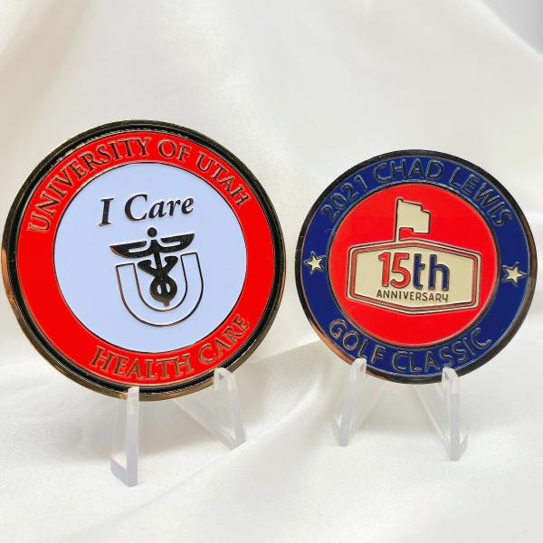 Custom Zinc Alloy Challenge Coin with Die Cutting Printing and Custom Logo for Souvenirs