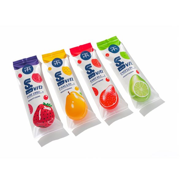 Food Snack Packaging Custom Logo Printed Recyclable Three Side Seal Plastic Mylar Bags for Beverages Jellies Liquids