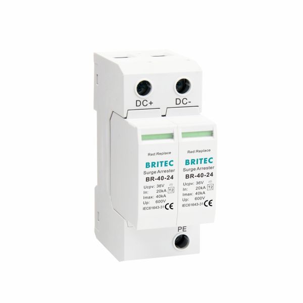 BR-40 24  Camera dc spd Surge Protective Device Earthing surge protection Dc Spd Type 2 security surveillance DC Power Surge Protector