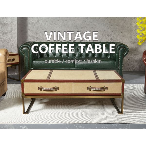Nidea #301 Retro Vintage Coffee Tables with Drawers Side Tables Metal Steel Legs Luxury Centro Center Table for the Living Room