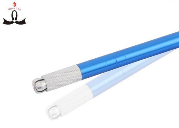 Unique Shape Light Blue Manual Eyebrow Tattoo Pen Easy Coloring Microblading Pen
