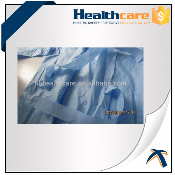 Multifunction 16-80G Disposable Isolation Gowns Ultrasonic Heat Seal Blue/Yellow Coats