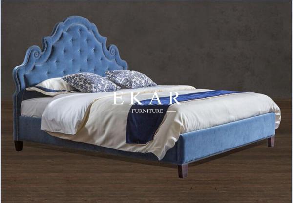 Wooden Furniture Double White Leather Bed