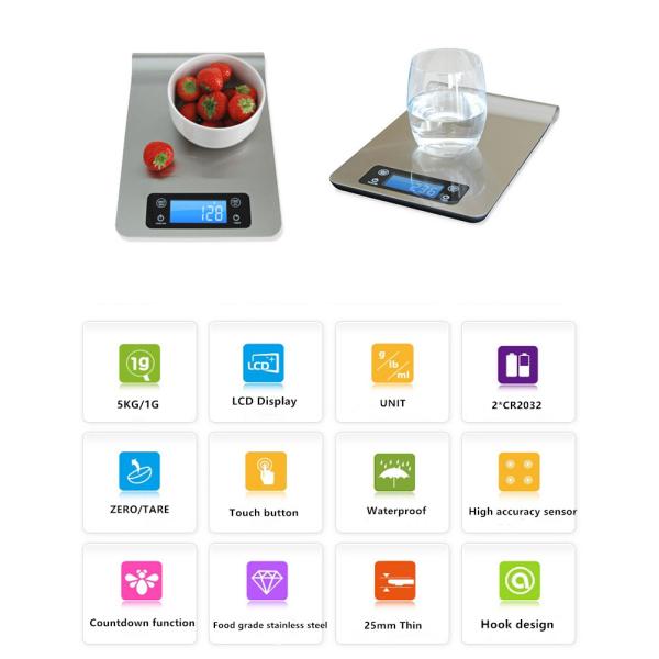 Digital Kitchen Scale Multifunction Food Measuring Scale 10kg Maximum Weight Recommendation 5000g/111b Electronic Scale