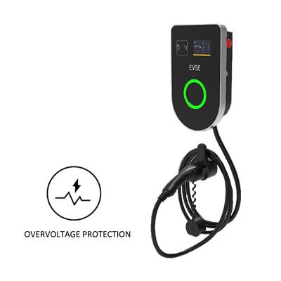 Temper Glass Wall Mounted EV Charger For Electric Vehicle Car 16A 32A