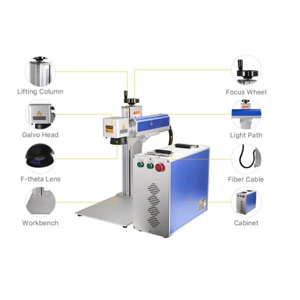 Laser Mopa Marking Machine 2.5D Engraving Machine 50W 60W Metal Color Marking for Jewelry Copper Gold Silve DIY Marking