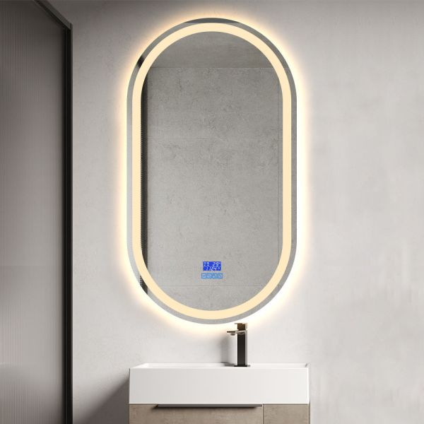 Smart Modern Frameless LED Bathroom Mirror Explosion Proof LED Arch Mirror