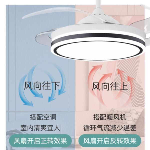 42-Inch Modern Simple LED Fan Lamp with for Bluetooth Frequency Conversion 110V-220V Wide Pressure for Living Room