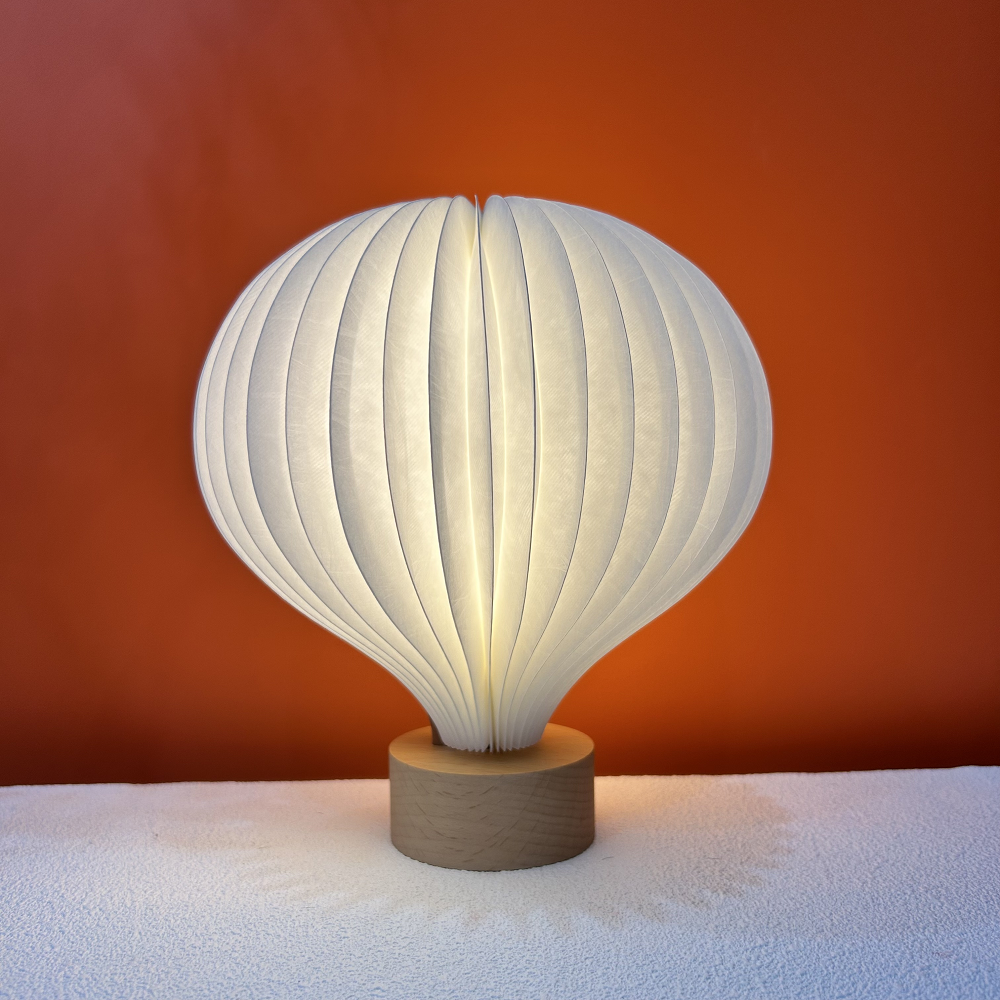 Folding LED Table Paper Mache Balloon Lantern Origami Hanging Light