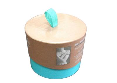 Tall Rigid Paper Tube Packaging Box Handmade For Wine Top Open Silver Foil