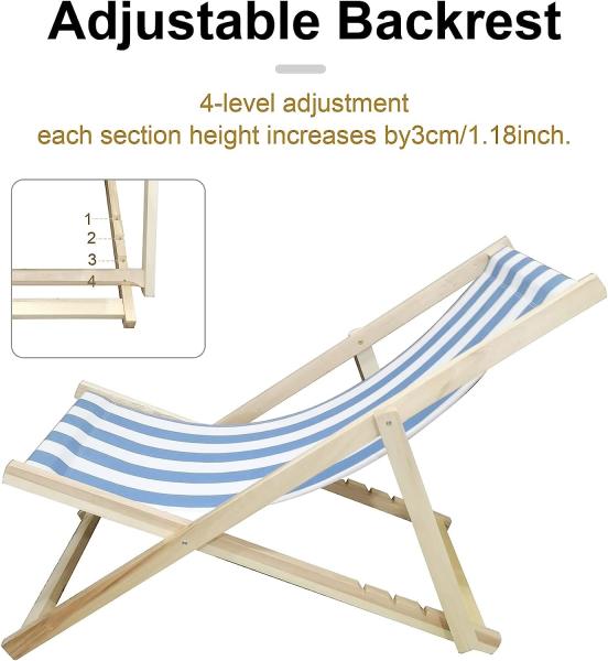 Patio Sling Chairs Outdoor Portable Folding Adjustable Beach Chairs Polyester Fabric Aluminum Chair Set Cushion