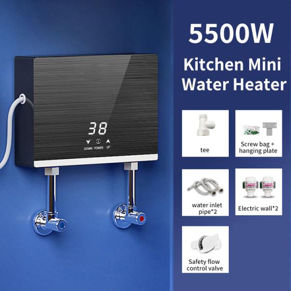 220V Electric Geyser Water Heater 3.5KW 4.5KW 5.5KW Instant Mini Water Heater