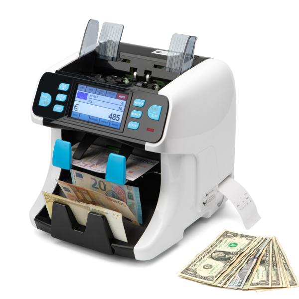 FMD-985 denomination mix value counter currrency currency counting machine two pocket banknote sorting machine dual CIS