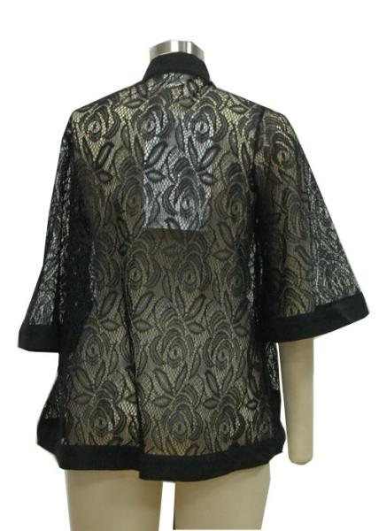 3 4 Sleeve Womens Kimono Blouse , Plus Size Lace Kimono Cardigan Lightweight