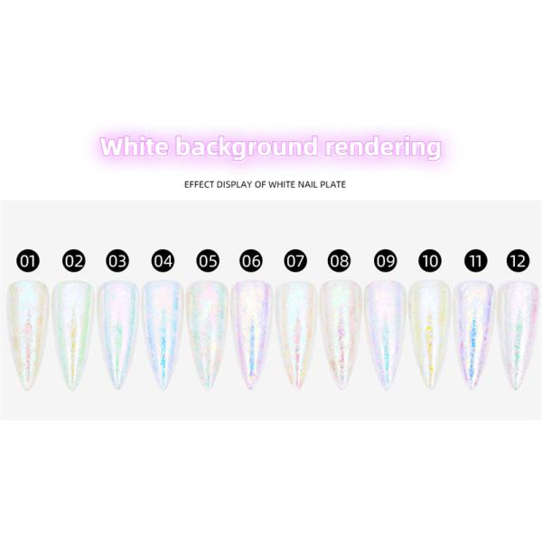 Plastic Hot Crystal Fire Opal Aurora Nail Art Cloud Flakes Chrome Powder Glitter Powder 2D