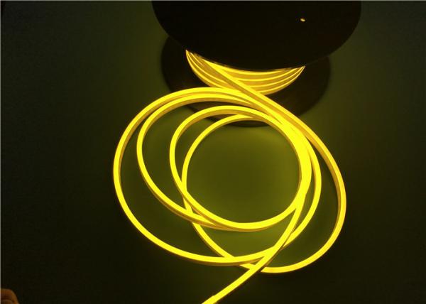 No Dark Spot 6 x 12mm Flexible LED Strip Light / Silicone Neon Rope Light Lemon Yellow Color