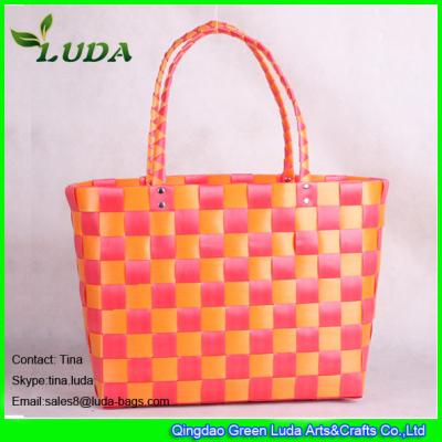LUDA ladies plastic beach bag fashion pp woven shopping bags