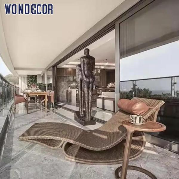 Projeto 3D exterior da escultura 192cm da pessoa do metal da decoração do jardim