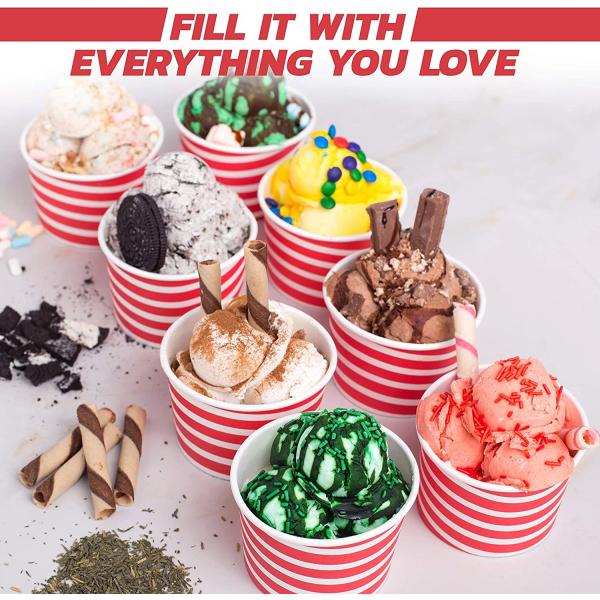 Leakproof Red Dessert Bowls 10 Oz Tea Party Disposable Paper Cups