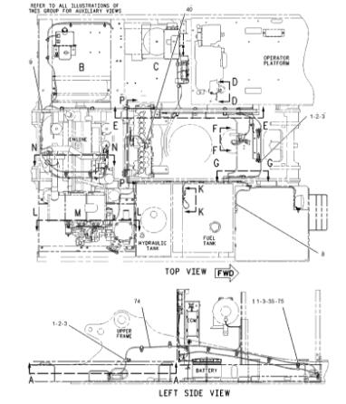Проводка провода 186-4605 шасси 1864605 кабины экскаватора E320C 320C электрическая