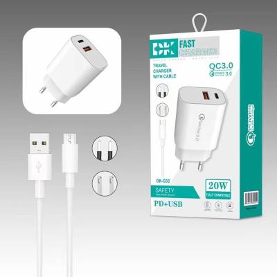20W PD QC3.0 USB Charger Kits Travel Adapter For IPhone 13 12