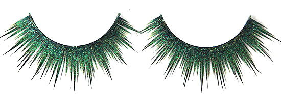 Synthetic Hair Glitter Yellow False Eyelashes Dramatic , Twinkle Eyelashes