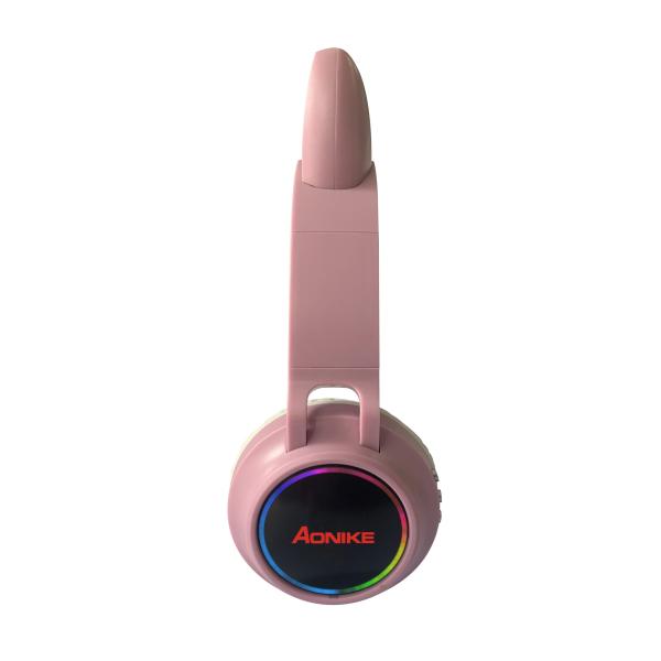 Flash Light Cute Cat Ears Wireless Bluetooth Headphones Kid Girls Stereo Headset With Mic