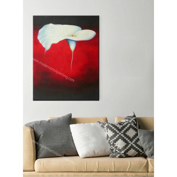 Hand Painted Abstract Floral Oil Painting Unframed Large Modern Flower Wall Art Handmade on Canvas for Sofa Decor