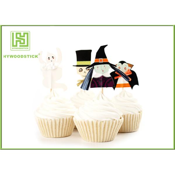 Biodegradable Childrens Cake Toppers Creative Wooden Bamboo Food Skewers