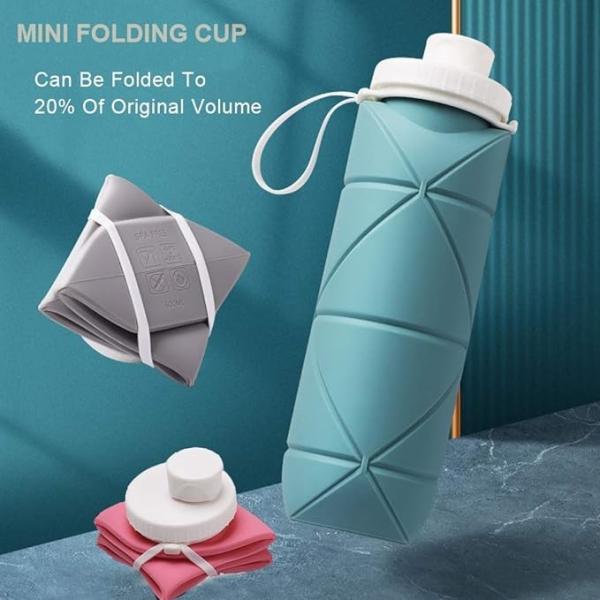 Silicone Collapsible Water Bottles Pop Its Water Bottle For Toddlers Camping Cup With Carabiner