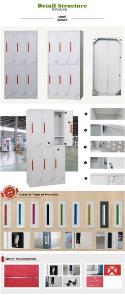 Multifunctional board steel locker FYD-G008 with ISO Quality certificate,6 colorful door