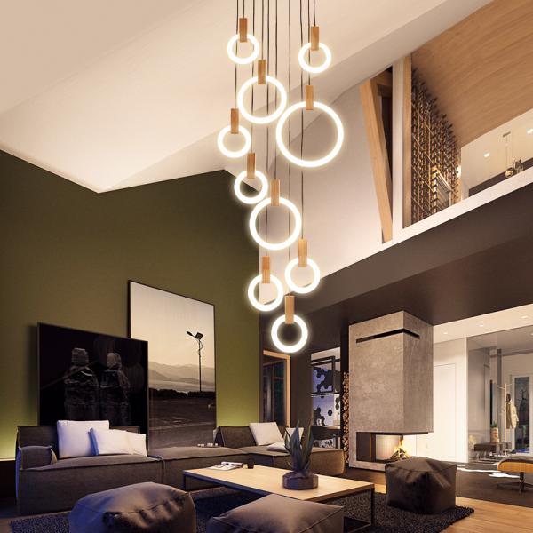 Приспособление освещения лампы падения столовой гостиницы лестницы виллы современного круга акриловое