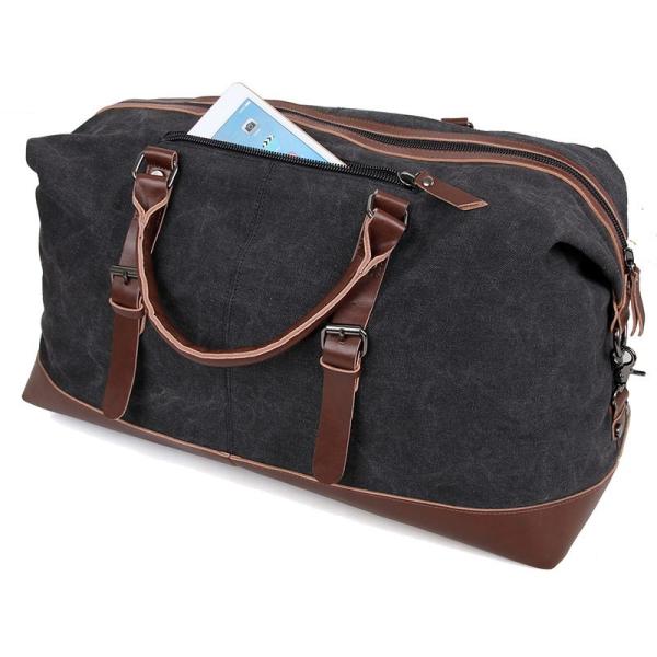 Large Grey Canvas Mens Luggage Duffel Bags For Outdoor 21.5