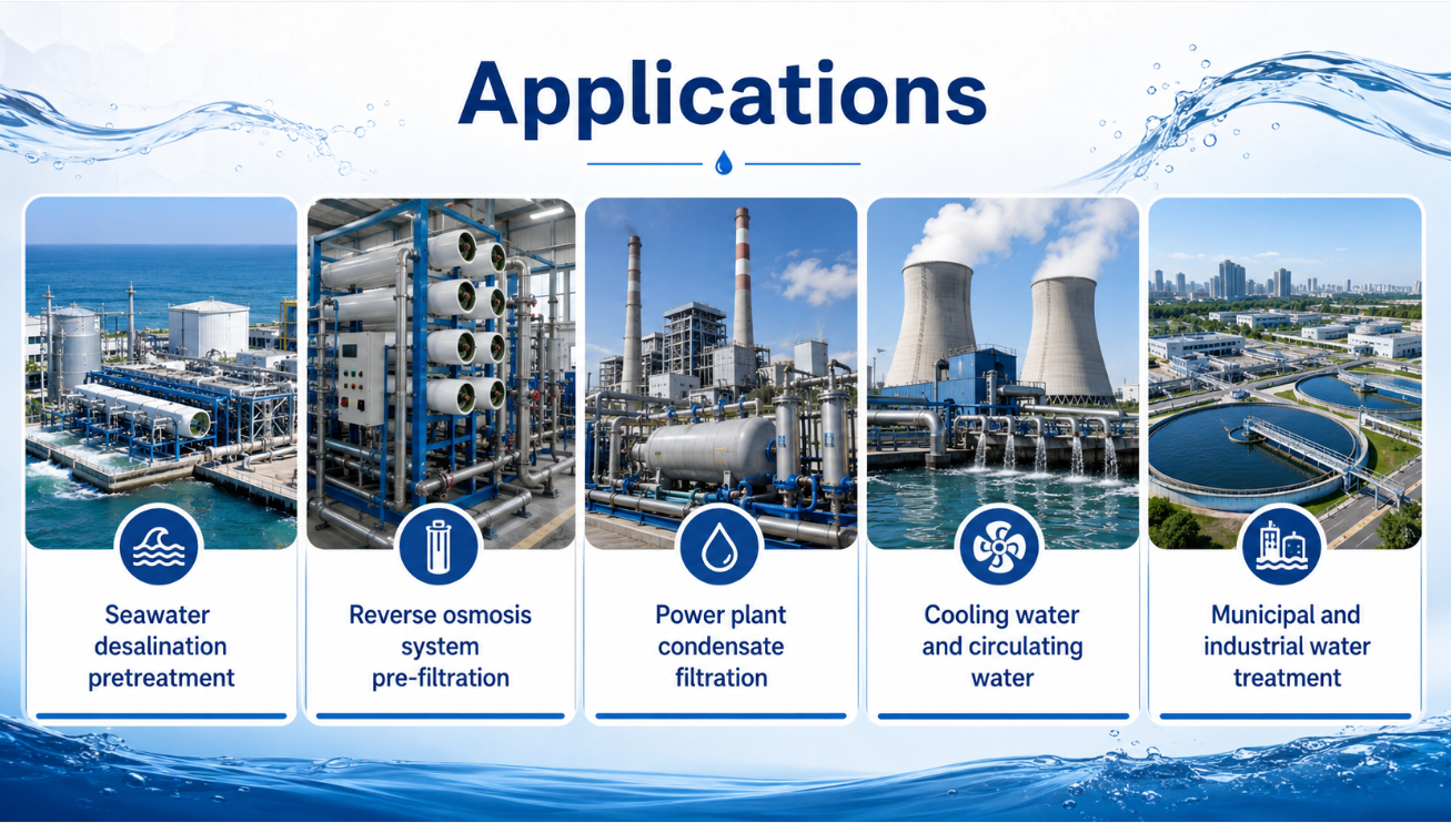 ISO Certified SS304/316L Multi-Cartridge High Flow Filter Housing for RO Pretreatment & Industrial Water Treatment