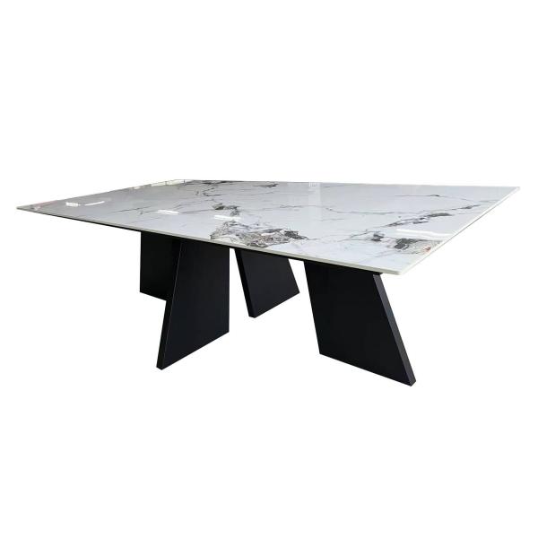 Mesa de comedor de cerámica de 3 m DT-1029 de paquete plano Diseño moderno