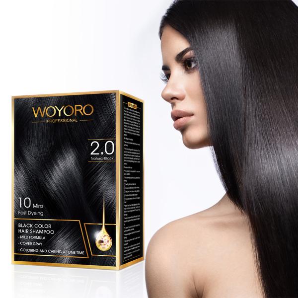 10 Minute  Instant Permanent 15ml Black Dye Hair Color Shampoo