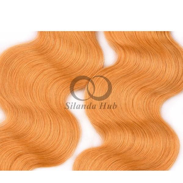 Orange Body Wave Remy Human Hair Bundles Sew In Weave Bundles Brazilian Bundle Deals