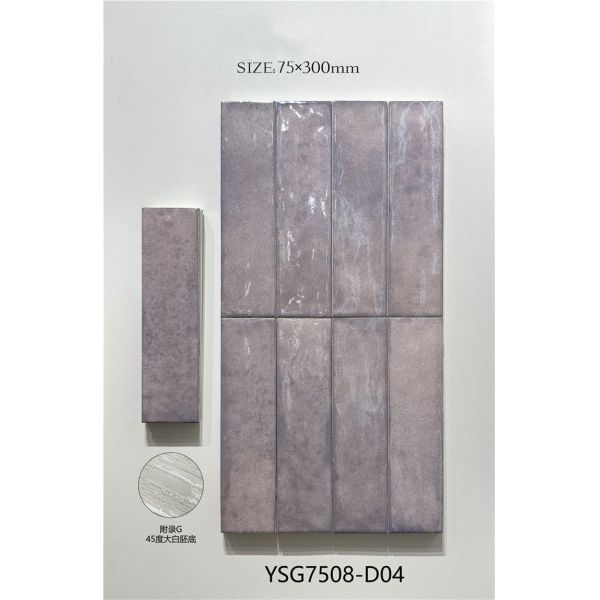 Stunning and Durable 75x300mm Glossy Ceramic Wall Tiles For Living Room