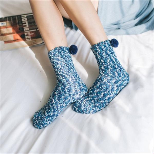 Thick and Warm Ladies Plush Balls Thermal Socks Lovely Coral Fleece Winter Home Socks