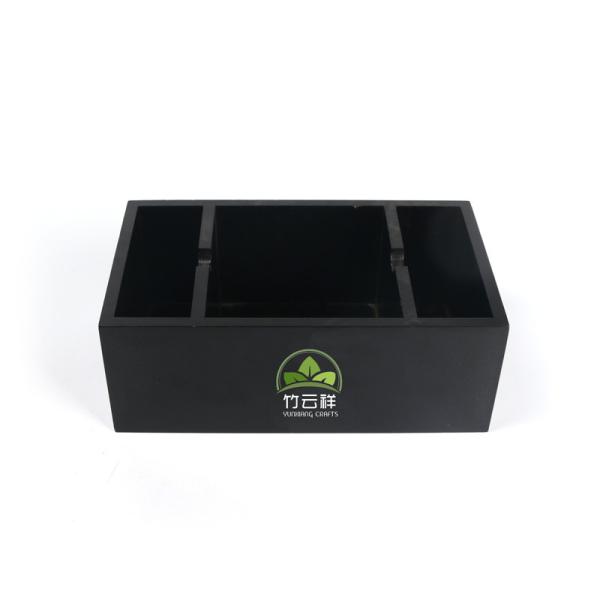 Simply Logo Printed Wooden Packaging Box Black Personalized Jewelry Box
