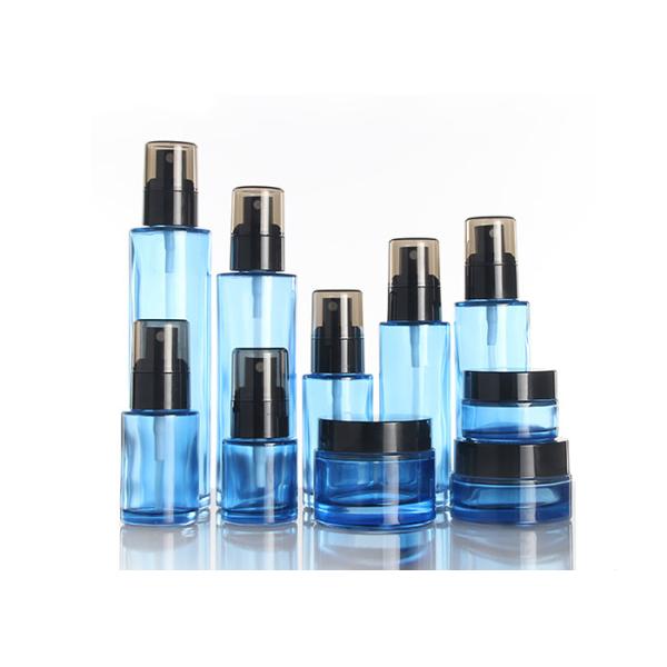 Frosted Lotion Pump 500ml Cosmetic Glass Jar Label Printing