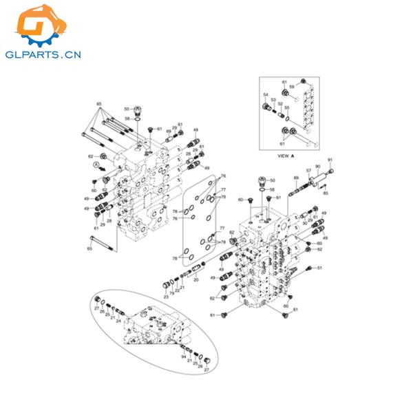 410105-00276 410105-00276A For Doosan DX700 DX700LC Excavator Hydraulic Main Control Valve