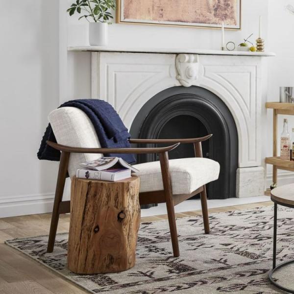 Soft Cushion Armrest Solid Wood Armchair for Nordic Style Leisure Sofa Cushion