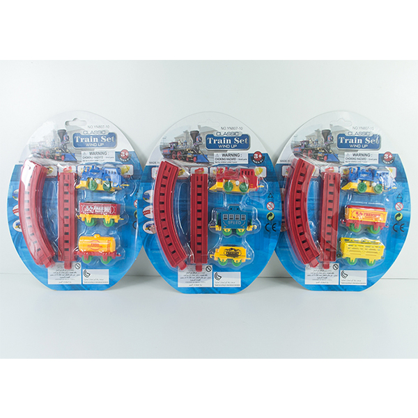 Plastic Children's Play Toys Mini Wind Up Classic Train Set with Railway Track