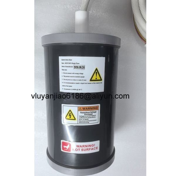 Quartz In-Line Chemical Heater For Many Applications Requiring Heating Of High-Purity Process Fluids Such As Acids And Cleaning Solutions